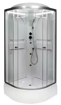 Душевая кабина «AvaCan» L510 LED 100/100 средний поддон прозрачная/хром с гидромассажем с электрикой