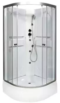 Душевая кабина «AvaCan» L510 N 100/100 средний поддон прозрачная/хром без крыши с гидромассажем