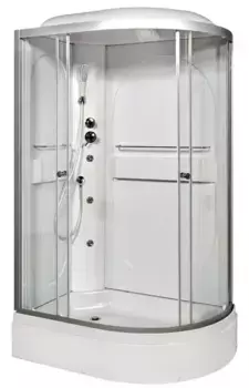 Душевая кабина «AvaCan» L520L 120/80 средний поддон прозрачная/хром с гидромассажем левая