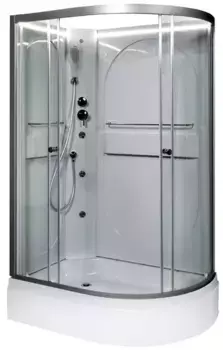 Душевая кабина «AvaCan» L520L N LED 120/80 средний поддон прозрачная/хром без крыши с гидромассажем с электрикой левая