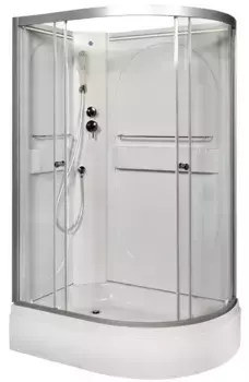 Душевая кабина «AvaCan» L520L N LED 120/80 средний поддон прозрачная/хром без крыши с электрикой левая