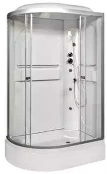 Душевая кабина «AvaCan» L520R 120/80 средний поддон прозрачная/хром с гидромассажем с электрикой правая