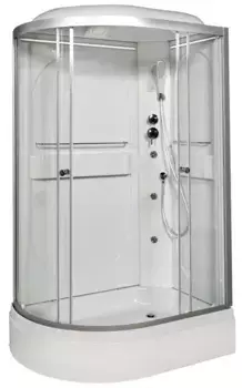 Душевая кабина «AvaCan» L520R LED 120/80 средний поддон прозрачная/хром с гидромассажем с электрикой правая