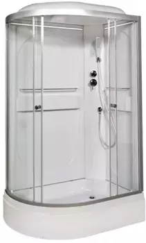 Душевая кабина «AvaCan» L520R LED 120/80 средний поддон прозрачная/хром с электрикой правая