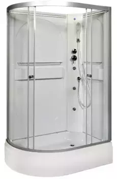 Душевая кабина «AvaCan» L520R N LED 120/80 средний поддон прозрачная/хром без крыши с гидромассажем с электрикой правая