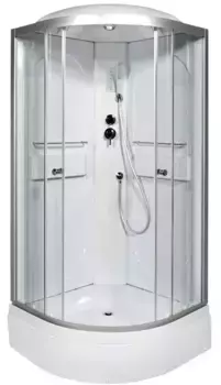 Душевая кабина «AvaCan» L580 80/80 средний поддон прозрачная/хром с электрикой