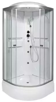 Душевая кабина «AvaCan» L580 80/80 средний поддон прозрачная/хром с гидромассажем с электрикой