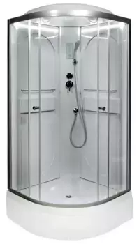 Душевая кабина «AvaCan» L580 LED 80/80 средний поддон прозрачная/хром с электрикой
