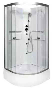 Душевая кабина «AvaCan» L580 N 80/80 средний поддон прозрачная/хром без крыши с гидромассажем