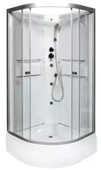 Душевая кабина «AvaCan» L580 N LED 80/80 средний поддон прозрачная/хром без крыши с гидромассажем с электрикой
