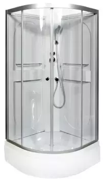 Душевая кабина «AvaCan» L580 N LED 80/80 средний поддон прозрачная/хром без крыши с электрикой