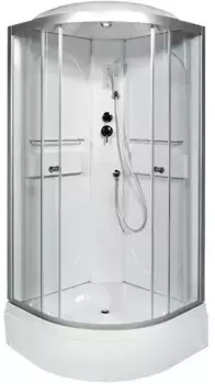 Душевая кабина «AvaCan» L590 90/90 средний поддон прозрачная/хром с электрикой