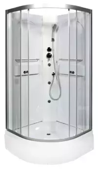 Душевая кабина «AvaCan» L590 N 90/90 средний поддон прозрачная/хром без крыши с гидромассажем