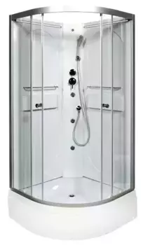 Душевая кабина «AvaCan» L590 N LED 90/90 средний поддон прозрачная/хром без крыши с гидромассажем с электрикой
