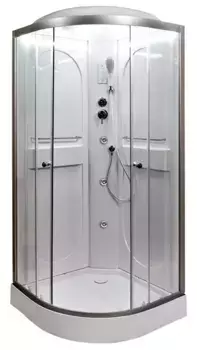 Душевая кабина «AvaCan» L601 LED 100/100 низкий поддон прозрачная/хром с гидромассажем с электрикой