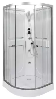 Душевая кабина «AvaCan» L601 N LED 100/100 низкий поддон прозрачная/хром без крыши с гидромассажем с электрикой