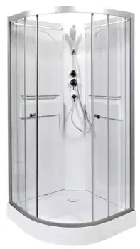 Душевая кабина «AvaCan» L601 N LED 100/100 низкий поддон прозрачная/хром без крыши с электрикой