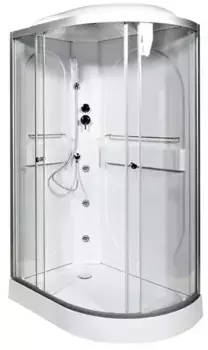 Душевая кабина «AvaCan» L602L 120/80 низкий поддон прозрачная/хром с гидромассажем левая