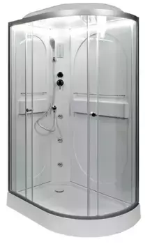 Душевая кабина «AvaCan» L602L LED 120/80 низкий поддон прозрачная/хром с гидромассажем с электрикой левая