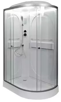 Душевая кабина «AvaCan» L602L LED 120/80 низкий поддон прозрачная/хром с электрикой левая