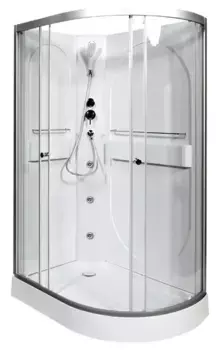 Душевая кабина «AvaCan» L602L N 120/80 низкий поддон прозрачная/хром без крыши с гидромассажем левая