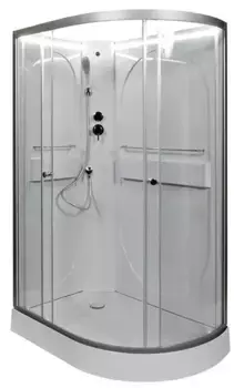 Душевая кабина «AvaCan» L602L N LED 120/80 низкий поддон прозрачная/хром без крыши с электрикой левая