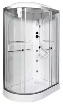 Душевая кабина «AvaCan» L602R 120/80 низкий поддон прозрачная/хром с гидромассажем с электрикой правая