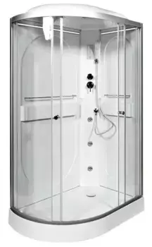 Душевая кабина «AvaCan» L602R LED 120/80 низкий поддон прозрачная/хром с гидромассажем с электрикой правая