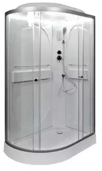 Душевая кабина «AvaCan» L602R LED 120/80 низкий поддон прозрачная/хром с электрикой правая