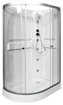 Душевая кабина «AvaCan» L602R N 120/80 низкий поддон прозрачная/хром без крыши с гидромассажем правая