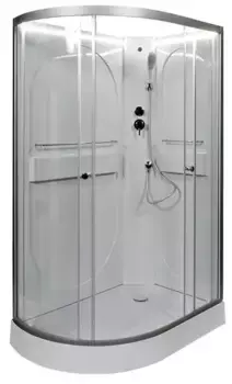 Душевая кабина «AvaCan» L602R N LED 120/80 низкий поддон прозрачная/хром без крыши с электрикой правая