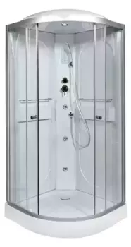 Душевая кабина «AvaCan» L608 80/80 низкий поддон прозрачная/хром с гидромассажем с электрикой