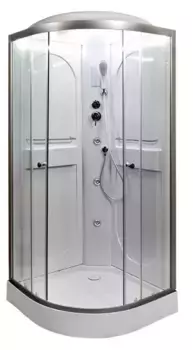Душевая кабина «AvaCan» L608 LED 80/80 низкий поддон прозрачная/хром с гидромассажем с электрикой