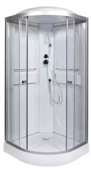 Душевая кабина «AvaCan» L608 LED 80/80 низкий поддон прозрачная/хром с электрикой