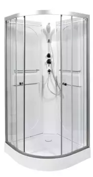 Душевая кабина «AvaCan» L608 N LED 80/80 низкий поддон прозрачная/хром без крыши с электрикой
