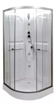 Душевая кабина «AvaCan» L608 N LED 80/80 низкий поддон прозрачная/хром без крыши с гидромассажем с электрикой