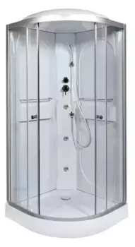 Душевая кабина «AvaCan» L609 90/90 низкий поддон прозрачная/хром с гидромассажем