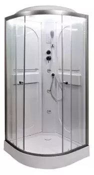 Душевая кабина «AvaCan» L609 LED 90/90 низкий поддон прозрачная/хром с гидромассажем с электрикой