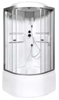 Душевая кабина «AvaCan» L610 100/100 высокий поддон прозрачная/хром с электрикой