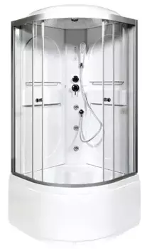Душевая кабина «AvaCan» L610 100/100 высокий поддон прозрачная/хром с гидромассажем с электрикой