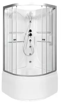 Душевая кабина «AvaCan» L610 N 100/100 высокий поддон прозрачная/хром без крыши с гидромассажем