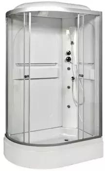 Душевая кабина «AvaCan» L620L 120/80 высокий поддон прозрачная/хром с гидромассажем с электрикой левая