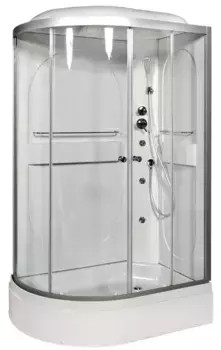 Душевая кабина «AvaCan» L620L 120/80 высокий поддон прозрачная/хром с гидромассажем левая