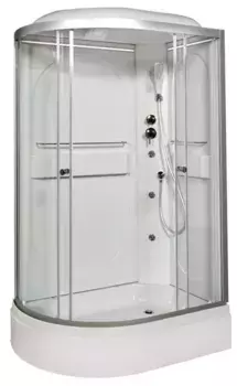 Душевая кабина «AvaCan» L620L LED 120/80 высокий поддон прозрачная/хром с гидромассажем с электрикой левая