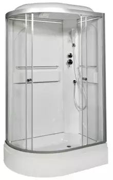 Душевая кабина «AvaCan» L620L LED 120/80 высокий поддон прозрачная/хром с электрикой левая