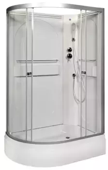 Душевая кабина «AvaCan» L620L N LED 120/80 высокий поддон прозрачная/хром без крыши с электрикой левая