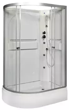 Душевая кабина «AvaCan» L620L N LED 120/80 высокий поддон прозрачная/хром без крыши с гидромассажем с электрикой левая