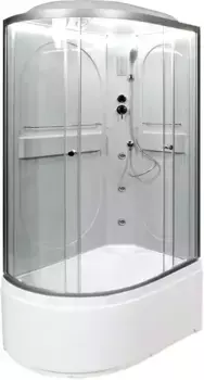 Душевая кабина «AvaCan» L620R LED 120/80 высокий поддон прозрачная/хром с гидромассажем с электрикой правая