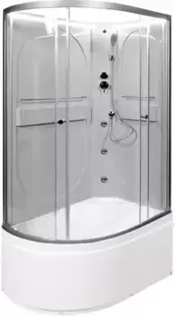 Душевая кабина «AvaCan» L620R N LED 120/80 высокий поддон прозрачная/хром без крыши с гидромассажем с электрикой правая