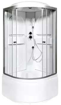 Душевая кабина «AvaCan» L690 90/90 высокий поддон прозрачная/хром с электрикой